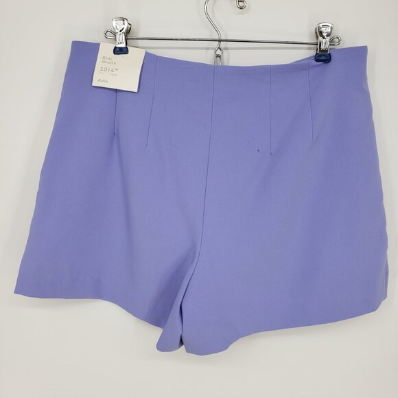 3/$25 a new day Stretch Midi Pleated Shorts 10 Womens High Rise Waist Purple - Picture 2 of 10